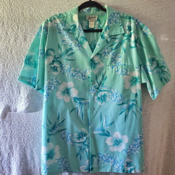 Vtg Helena's Authentic Hawaiian USA Shirt Sz XL Cool Cotton Blend. Jetted Pocket - Picture 1 of 6